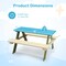 Kids Wooden Picnic Table Set with Built-in Benches and Stable Triangular Structure